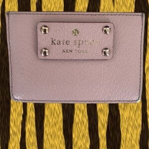 KATE SPADE New York Graham Wellesley Pebbled Leather Card Case Baby Pink